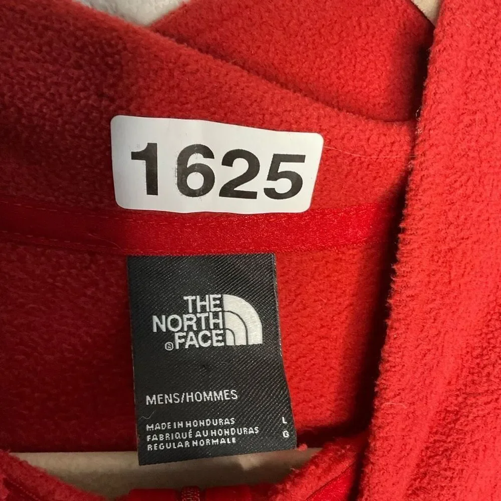 North Face Jacket Mens Large‎ Red Fleece 1/4 Zip Mock Neck Pullover Lightweight